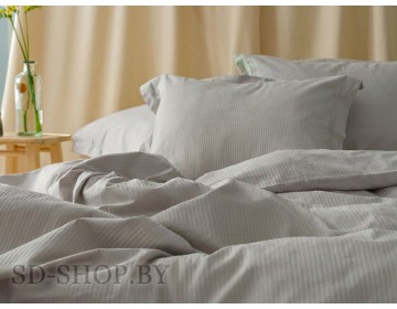 Постельное белье Страйп-Сатин "СЕРЫЙ Микро страйп" 100% хлопок  пр-во Барановичи (РБ).